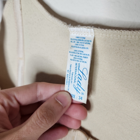 Lady Womens 34 Beige Waist Trainer Corset Open Bust Shapewear VTG - Picture 3 of 7